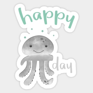 Happy Smiling Pi Octopus - Pi Day Sticker